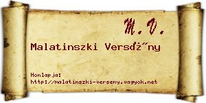 Malatinszki Versény névjegykártya