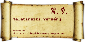 Malatinszki Versény névjegykártya